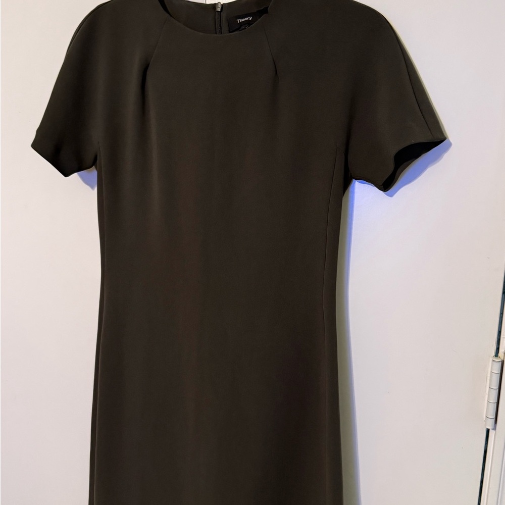 Theory Olive Mini Dress with Short Sleeves
